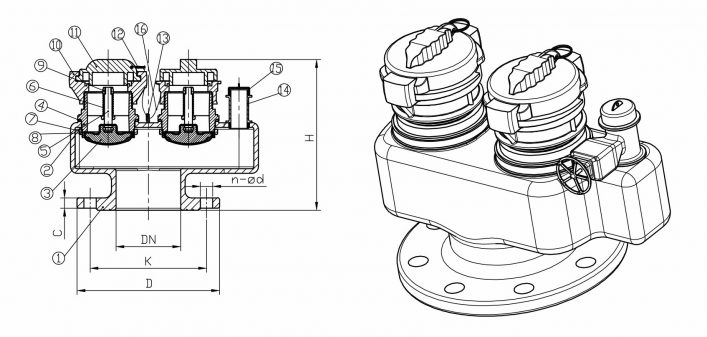 Họng tiếp nước chữa cháy 2 cửa