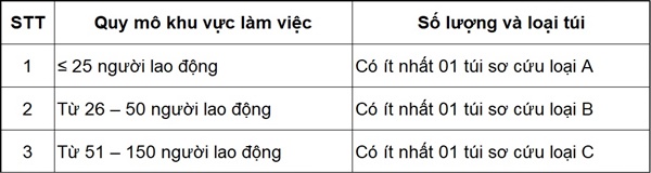 Túi sơ cấp cứu theo thông tư 19