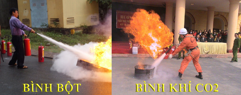 Bình chữa cháy bột và khí CO2 nên dùng loại nào tốt hơn?