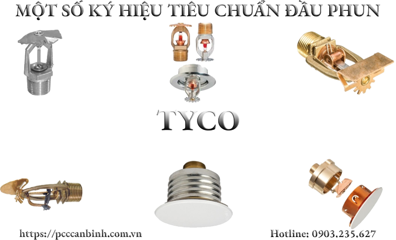 Một số ký hiệu tiêu chuẩn đầu phun Sprinkler Tyco