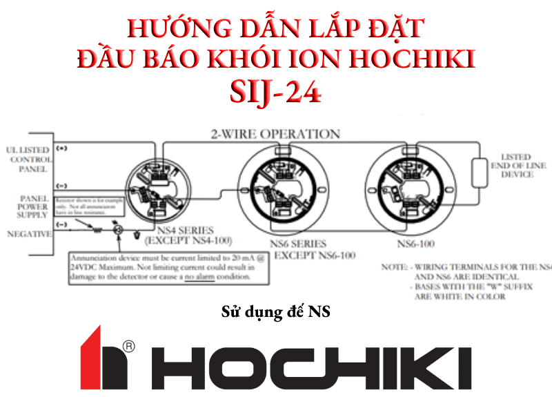 Hướng dẫn lắp đặt và sử dụng đầu báo khói ion Hochiki SIJ-24