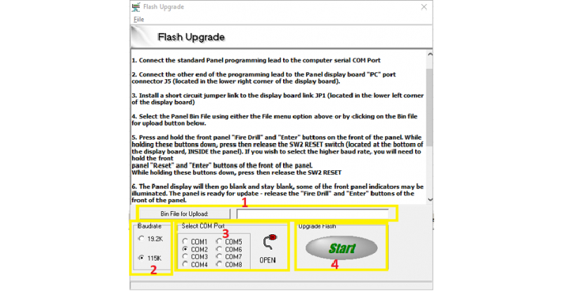 Các bước tiến hành update phần mềm trung tâm báo cháy địa chỉ Hochiki FireNet