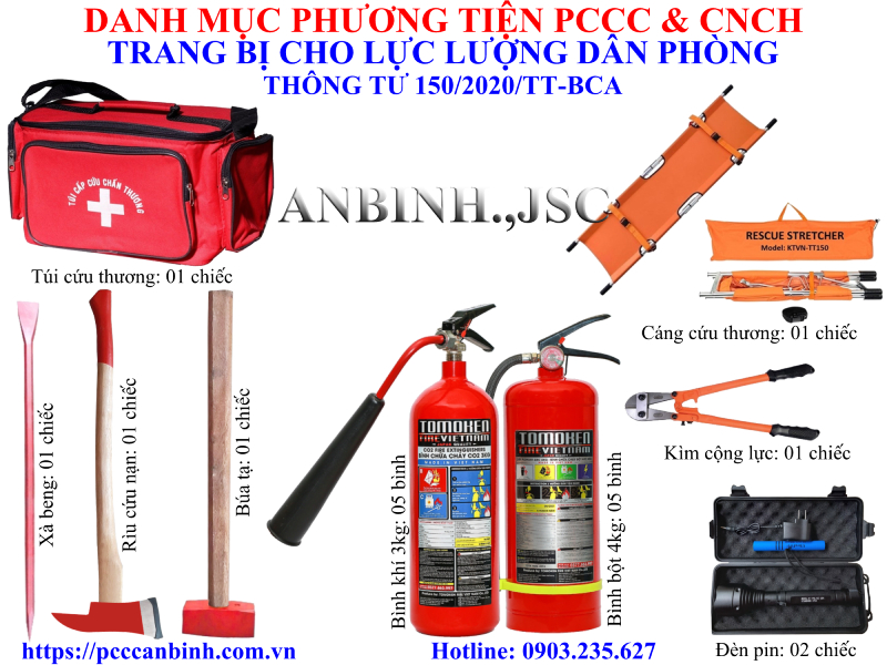 Danh mục phương tiện phòng cháy và chữa cháy trang bị cho lực lượng dân phòng