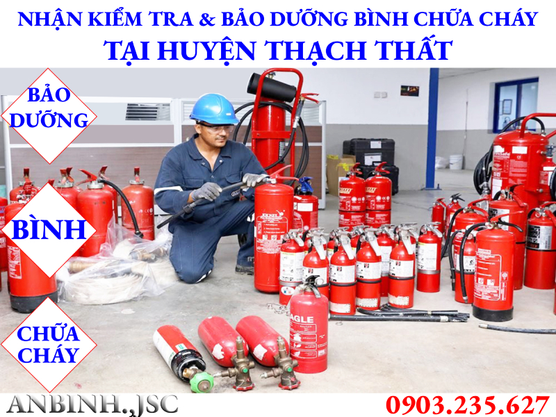 Kiểm tra và bảo dưỡng bình chữa cháy tại huyện Thạch Thất
