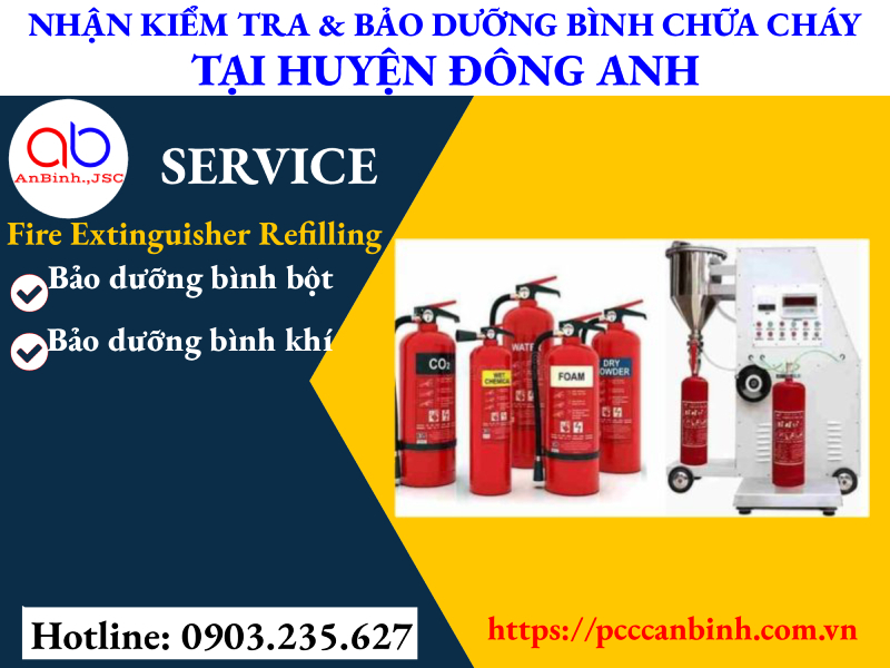 Kiểm tra và bảo dưỡng bình chữa cháy tại huyện Đông Anh