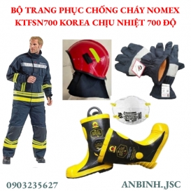 Bộ trang phục chống cháy Nomex KTFSN700 Korea chịu nhiệt 700 độ màu xanh đen