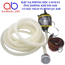 Mặt nạ phòng độc cách ly có ống dẫn khí dài 10m