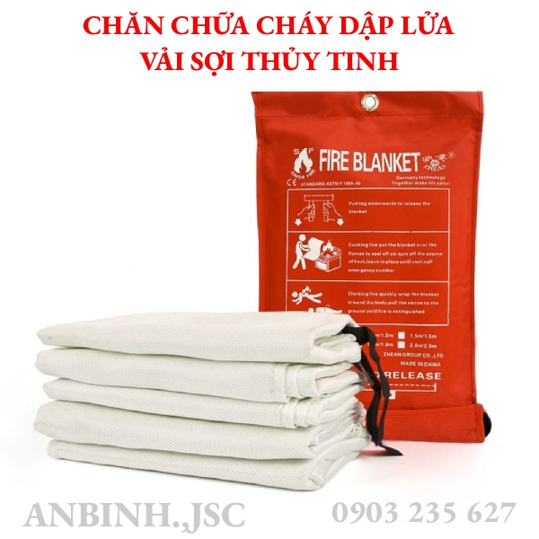 Chăn chữa cháy dập lửa vải sợi thủy tinh 2m x 2m