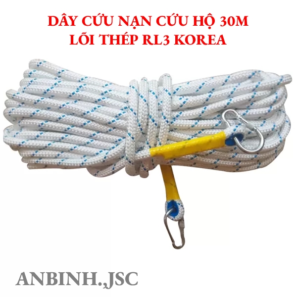 Dây cứu nạn cứu hộ 30m lõi thép RL3 Korea