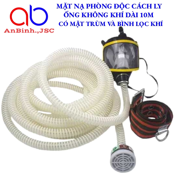 Mặt nạ phòng độc cách ly có ống dẫn khí dài 10m